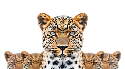 leopard with spotted fur, showcasing its feline features and wild nature