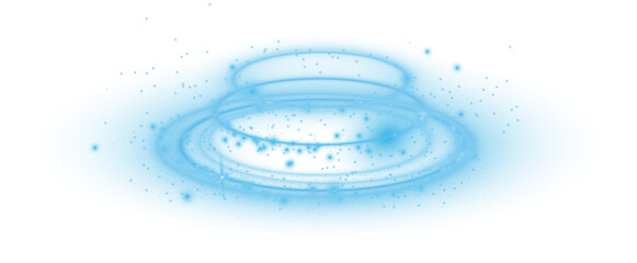 Blue light portal effect with magic neon glow