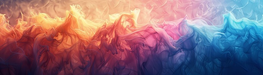 Obraz premium Vibrant abstract digital art with swirling colors and textures, blending warm and cool hues in a dynamic, mesmerizing pattern.