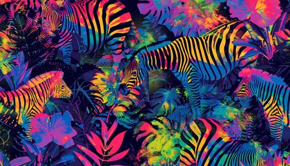 An illustration of a fast food theme with an abstract,  pattern forming the wallpaper background. This design is characterized by a colorful minimalistic style.