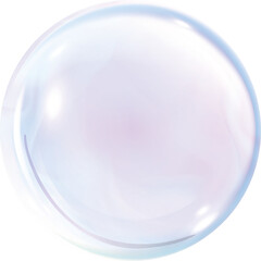 Obraz premium 3d pink soap ball Realistic rainbow water bubble