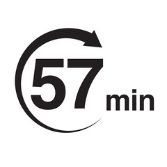 57 minute arrow timer icon vector illustration eps