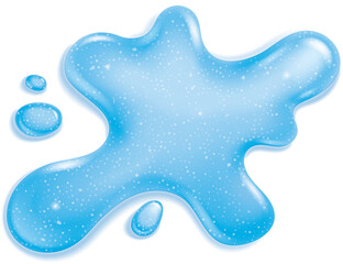 Blue slime drip Goo or glue with glitter splat