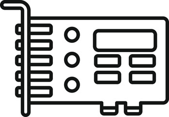 Line art vector of computer graphics card, perfect for technology themed designs