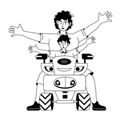 A glyph illustration of bike together 