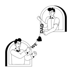 A customizable glyph illustration of dad love 