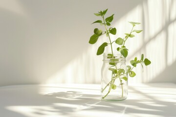 Obraz premium Vase with some plants in it on a table