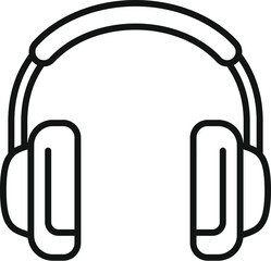 Simple vector illustration of overear headphones in a clean line art style