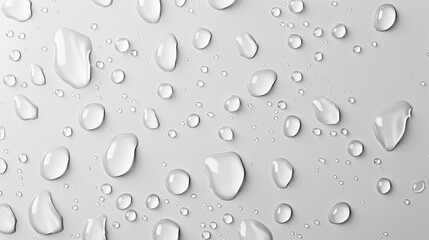  Countless water droplets cling to a cool gray surface, their tiny reflections creating a mesmerizing pattern.

