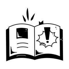 A doodle style icon of comic book 