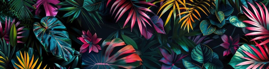 Abstract Tropical Garden Pattern Background. With Copy Space, Abstract Background
