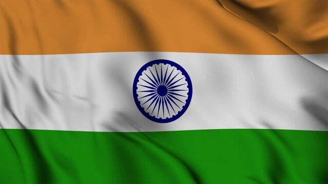 India flag waving seamless loop animation. 4k