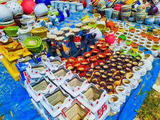 Worlds Largest Traditional Handcrafted Ceramic Shop or Stall or Market place. Vibrant Colorful Ceramic Cups, mugs, bowls, pots, tablewares, porcelain & vase. Rich Traditional Home Decorative Products.