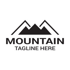 Simple modern mountain adventure logo design. isolated on white and black background. mountain icon. Vector illustration. EPS 10 