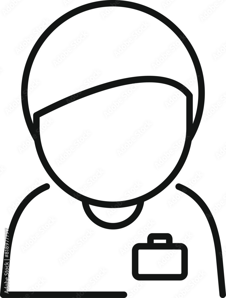 Sticker Minimalist black and white icon of a photographer with a camera outline