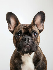 Adorable French Bulldog with Big Eyes and Expressive Face