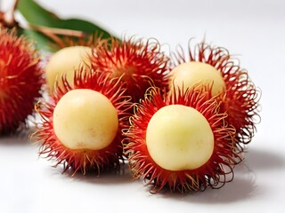 fresh Rambutan on table top view