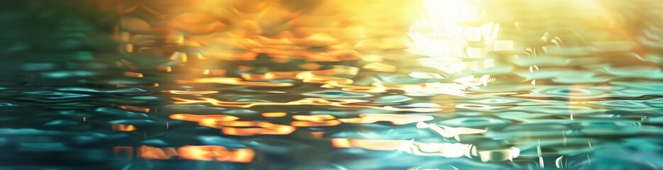 Abstract Summer Light Reflection On Water Background. With Copy Space, Abstract Background