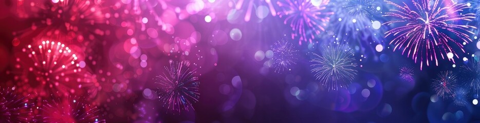 Abstract Summer Night Sky Fireworks Background. With Copy Space, Abstract Background