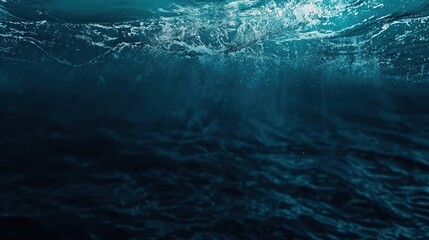 Dark blue ocean surface seen from underwater - 