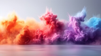 Featuring a colourful wild colour splash isolated on a white background. Created a vivid visual experience with different colours. Ink concept. Colourful concept. Art concept.