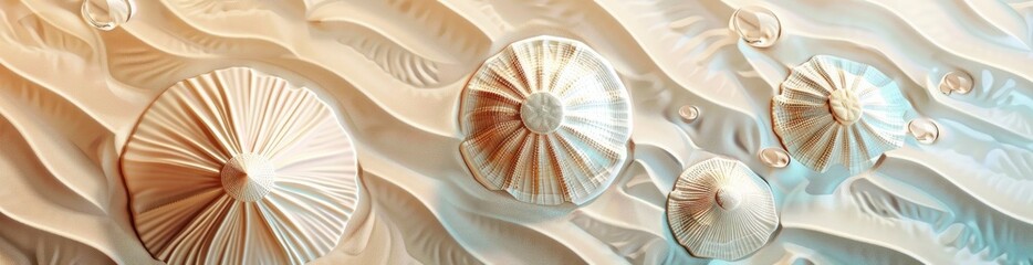 Obraz premium Abstract Sand Dollar Patterns With A Summer Twist. With Copy Space, Abstract Background