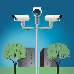 Cctv camera icons vector image