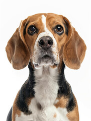 Close-Up of a Beagle Dog Facing Forward