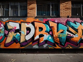 Graffiti, colorful and bold, street art texture, generative AI