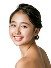 Obraz premium Young and beautiful asian hong kong chinese japanese korean girl transparent background