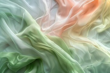 Delicate Multicolored Silk Fabric Texture Flowing in Soft Waves