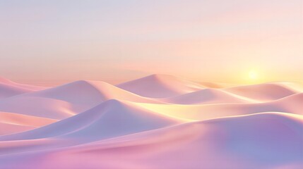 "Cinematic Surreal Desert Sunset: Serene Topology and Gradient Skies in Harmony