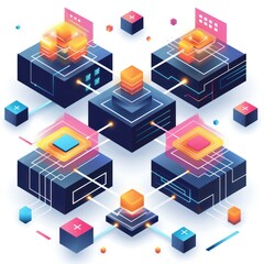 Fototapeta premium blockchain illustrator