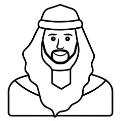 man with a beard lineart vector illustration