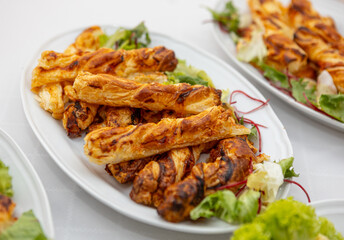 food restaurant, photos,  close-up blurry background, catering, hotel, hotel food and kitchen