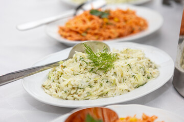 carrot salad, restaurant, photos, carrots, close-up blurry background, catering, hotel, hotel food and kitchen
