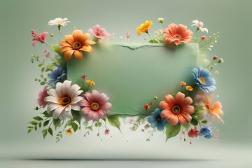 beautiful colorful flowers with blank letterhead