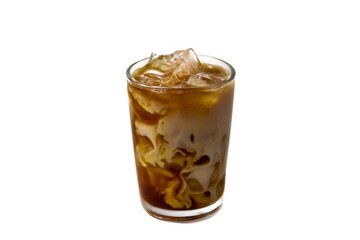 Latte ice coffee, put on white background isolation photo