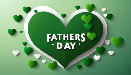 Fathers Day card with green hearts background ,vector illustrator, Abstract background, header and banner ,vector illustrator, 3d art created with generative ai	