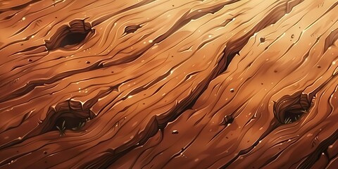 Water Drops on Wooden Surface. Generative AI