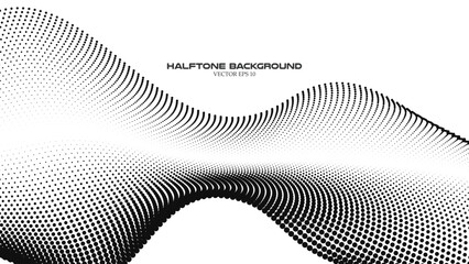 Abstract halftone wave pattern background for backdrop or wallpaper