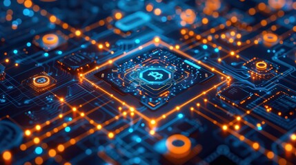 Fototapeta premium cryptocurrency on digital screen