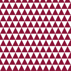 Abstract geometric illustration made entirely of triangles, featuring Qatar flag colors: deep maroon and white. Modern and stylish design, perfect for backgrounds, posters, or digital art projects.