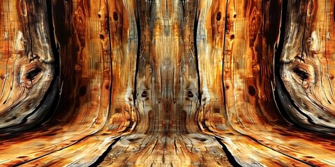 Wooden Floor and Wall. Generative AI