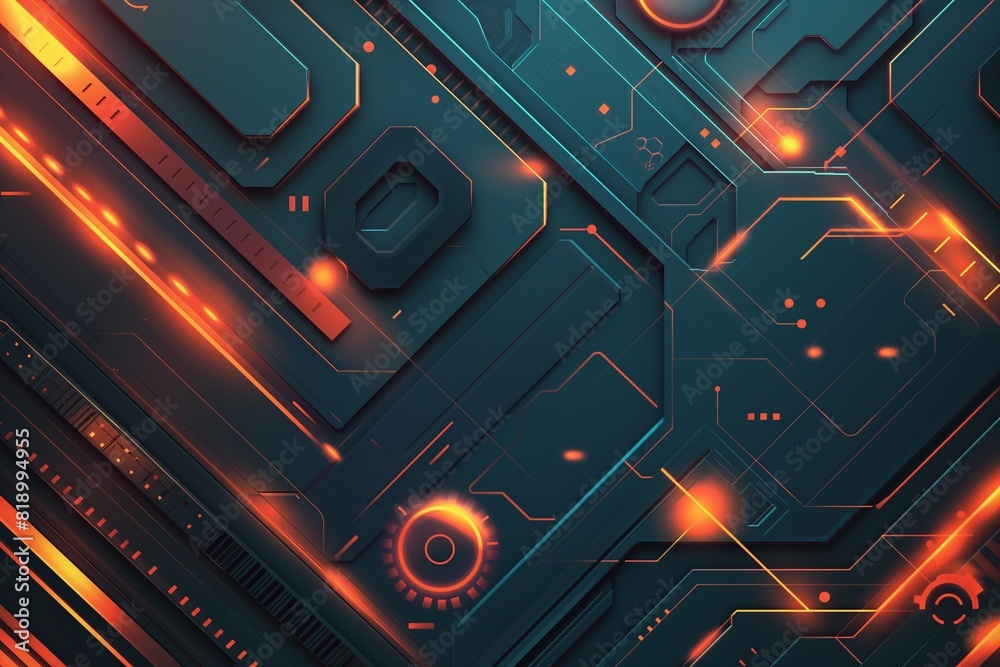 Wall mural abstract futuristic tech background by generative ai