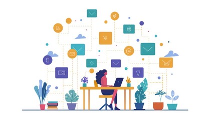 Fototapeta premium Illustrator network communication