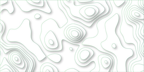 Abstract wavy line 3d paper cut white background with shadows. Abstract realistic papercut decoration textured with wavy layers. Topographic contour lines vector map seamless pattern vector.