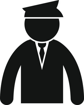 recommend clip art: Simplistic black icon depicting a law enforcement officer with a police hat
