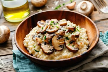 Mushroom Medley: Indulge in the Rich Flavors of Risotto with Brown Champignon Mushrooms