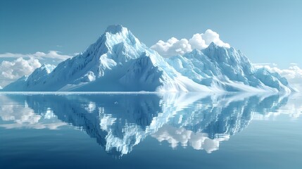 Majestic Icy Peaks Mirrored in Serene Alpine Lake